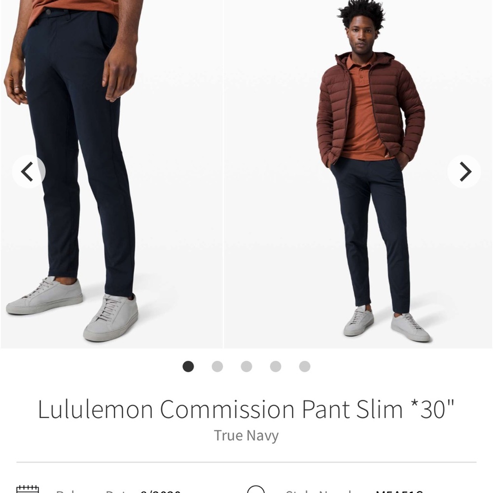 190-$35 *FREE SHIPPING* Lululemon Commission Pant SlimTrue Navy size 34 x 31